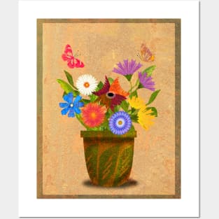 Flowers and Butterflies Posters and Art